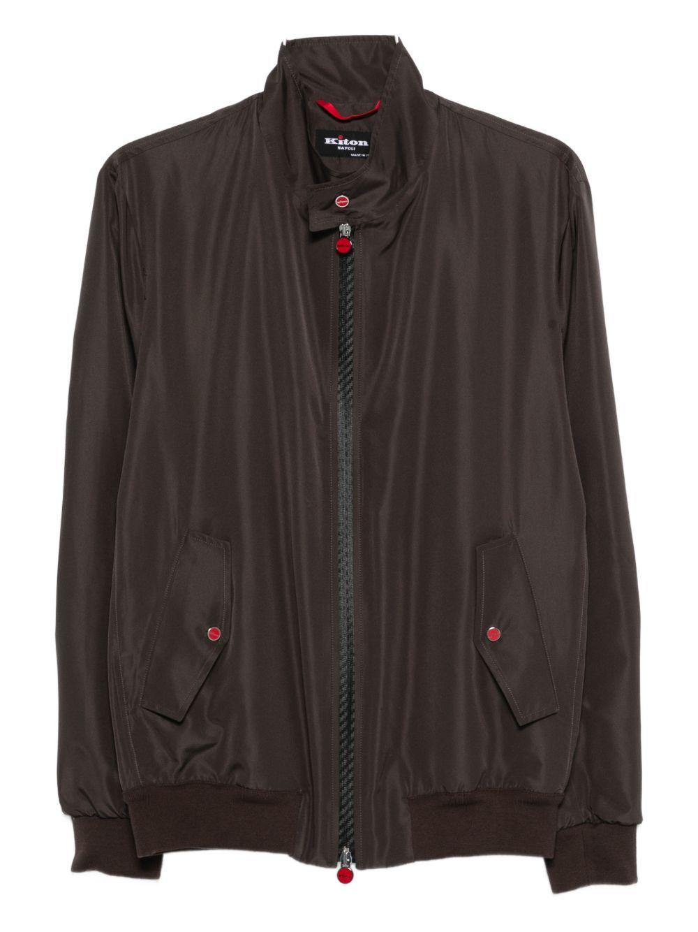 Giacca con zip in marrone Kiton - uomo 