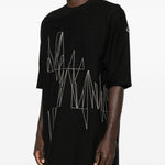 T-shirt a maniche corte jumbo in nero Rick Owens x Moncler - unisex 