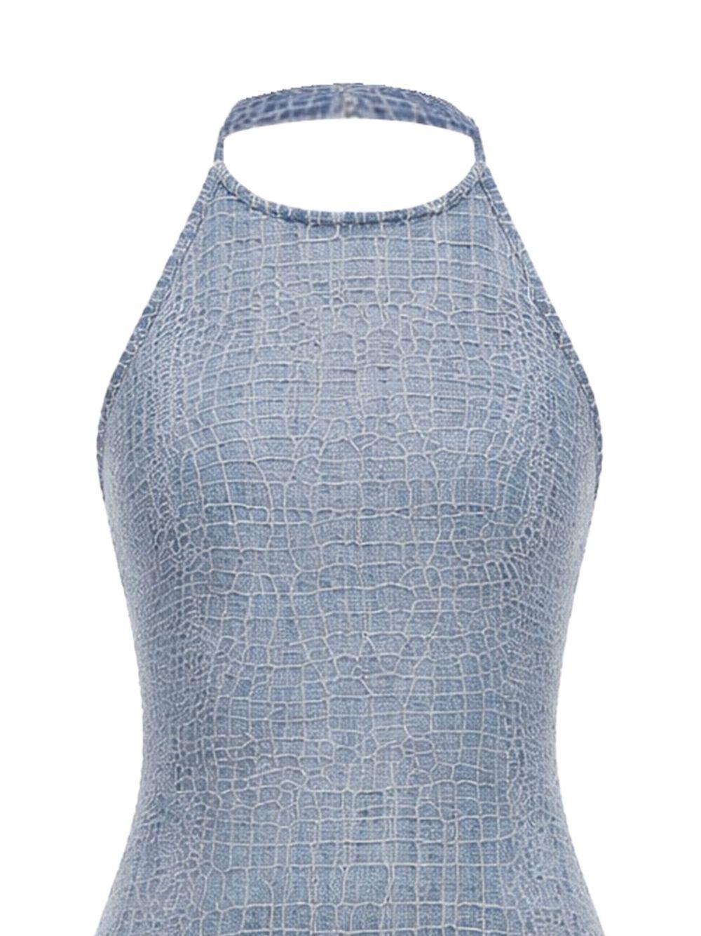 Abito effetto pelle coccodrillo in blu Self-portrait - donna 