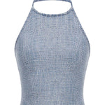 Abito effetto pelle coccodrillo in blu Self-portrait - donna 