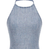 Abito effetto pelle coccodrillo in blu Self-portrait - donna 