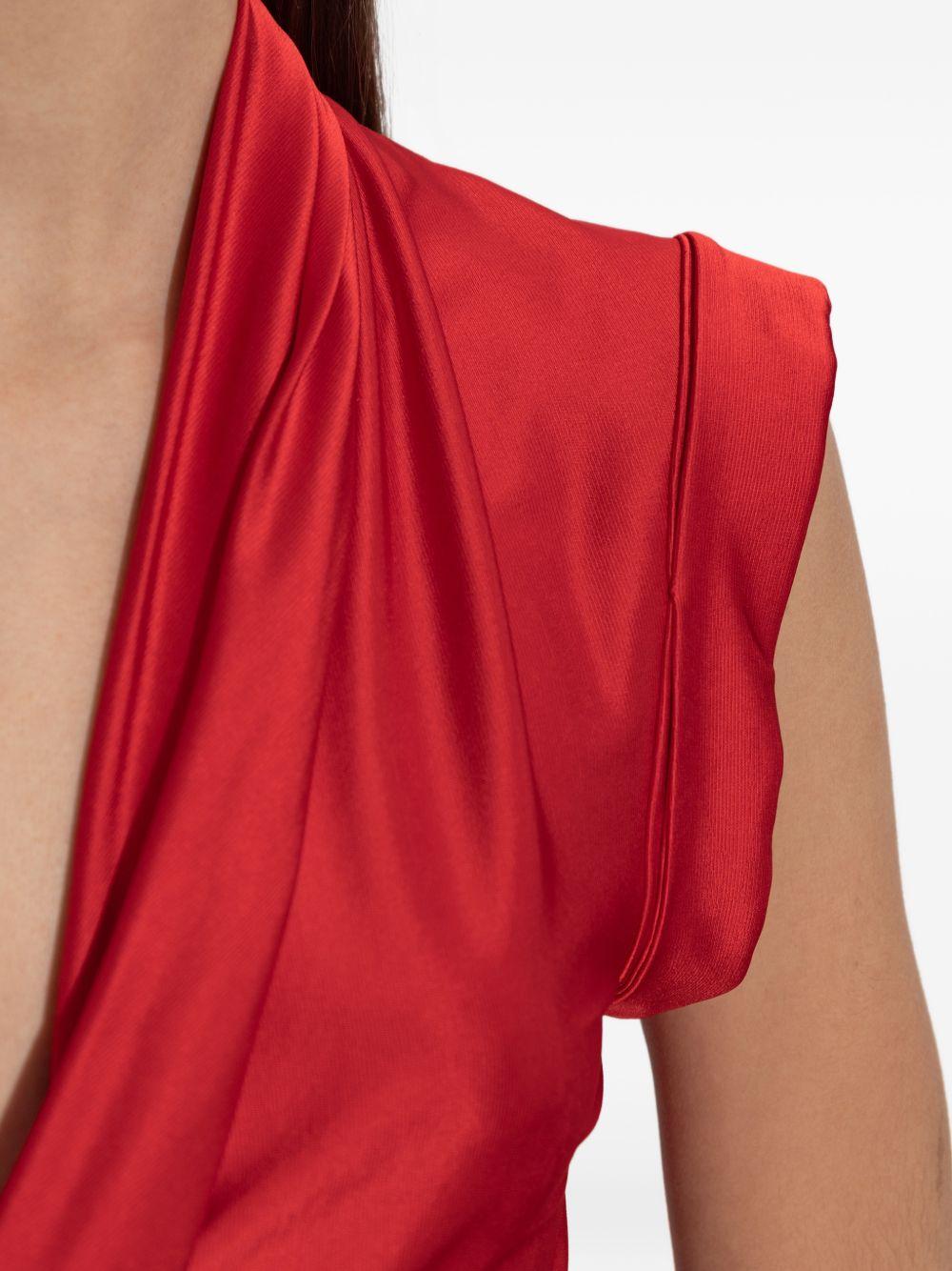 Abito lungo con nodo in rosso Victoria Beckham - donna 