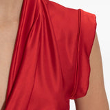 Abito lungo con nodo in rosso Victoria Beckham - donna 