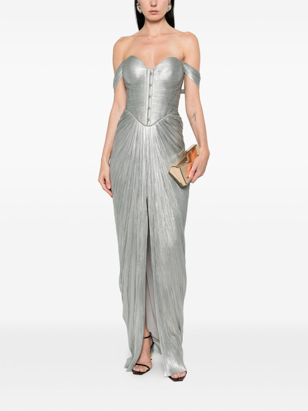 Abito maxi stephanie con cut-out in verde Maria lucia hohan - donna 