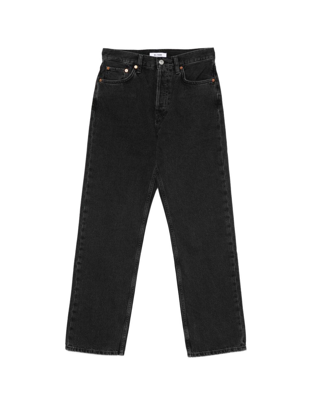 Jeans a gamba dritta in nero Re/done - donna 