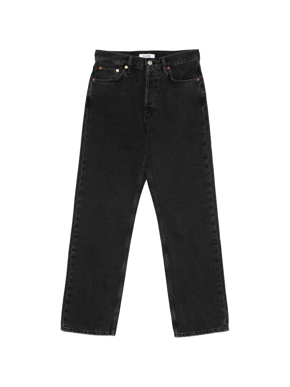 Jeans a gamba dritta in nero Re/done - donna 