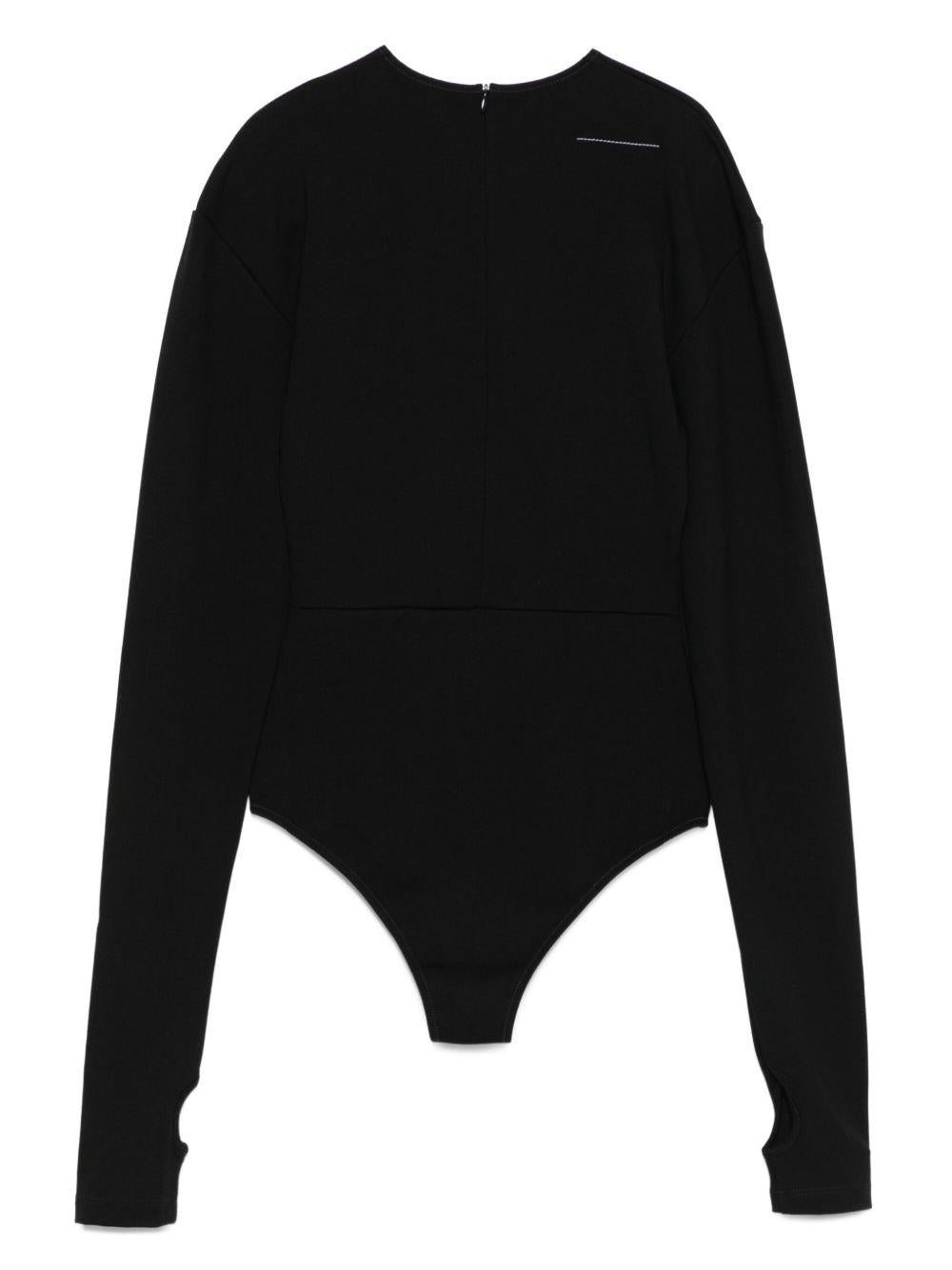 Body con maniche lunghe in nero Mm6 maison margiela - donna 