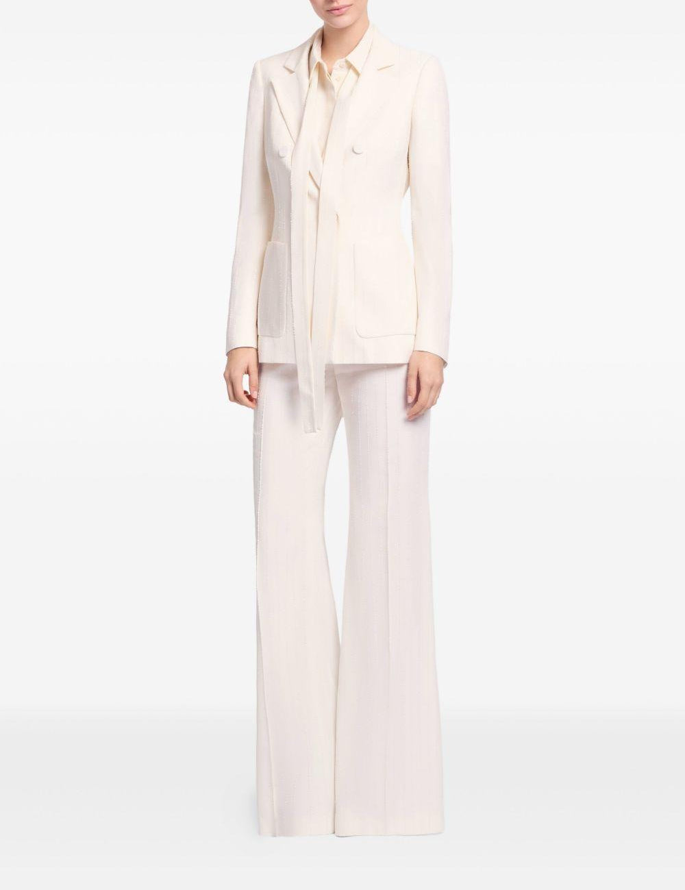 Pantaloni gessati in avorio Elie Saab - donna 