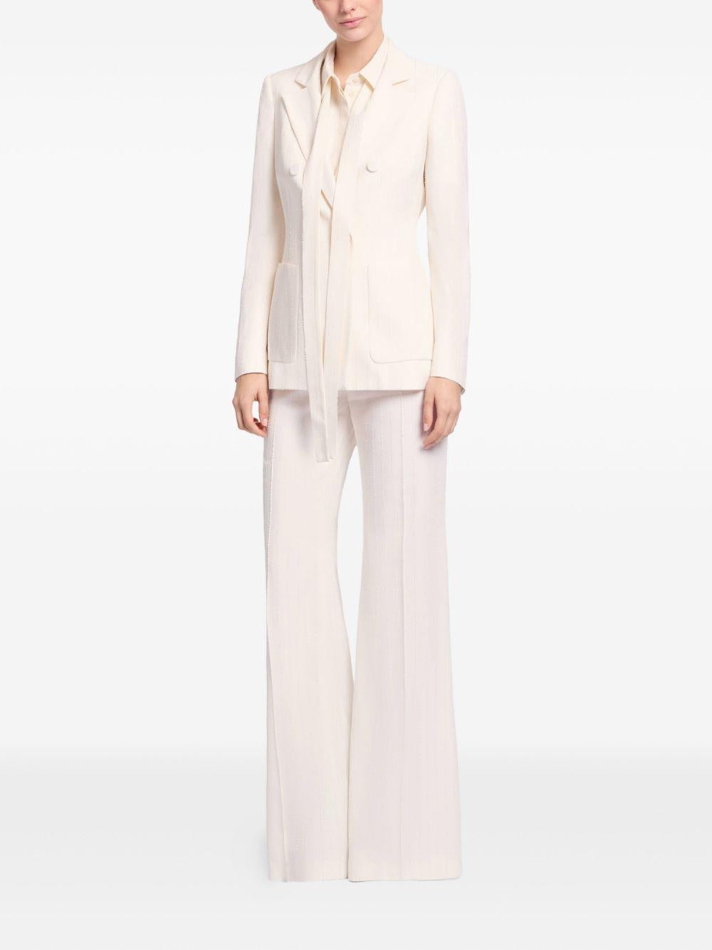 Pantaloni gessati in avorio Elie Saab - donna 