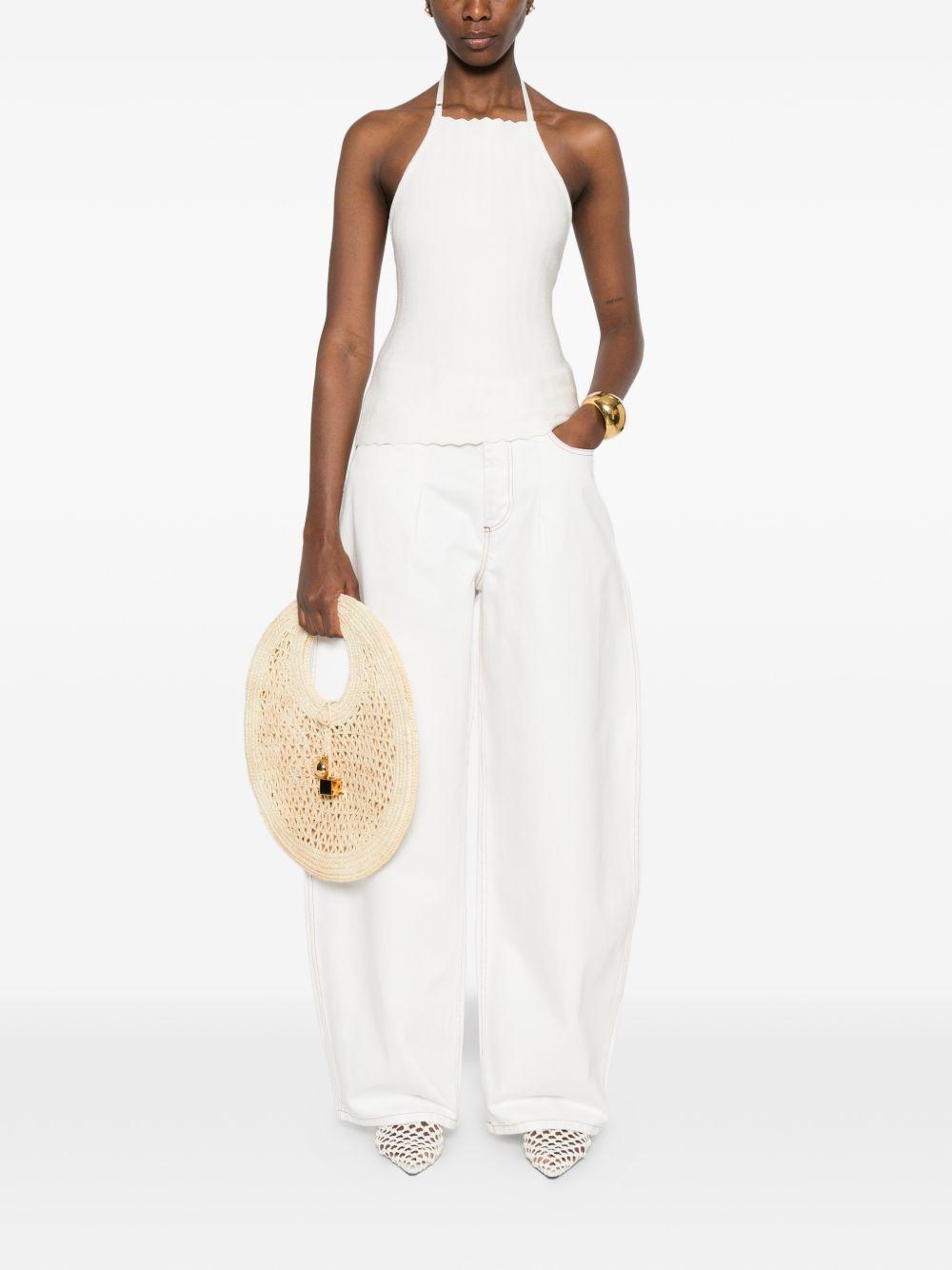 Jeans le de-nimes ovalo  in bianco Jacquemus - donna 
