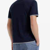 Polo a strati in blu Brunello cucinelli - uomo 