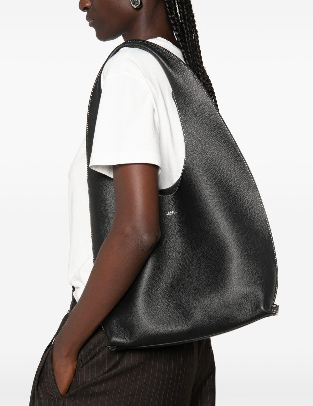 Borsa a spalla pelle nera 