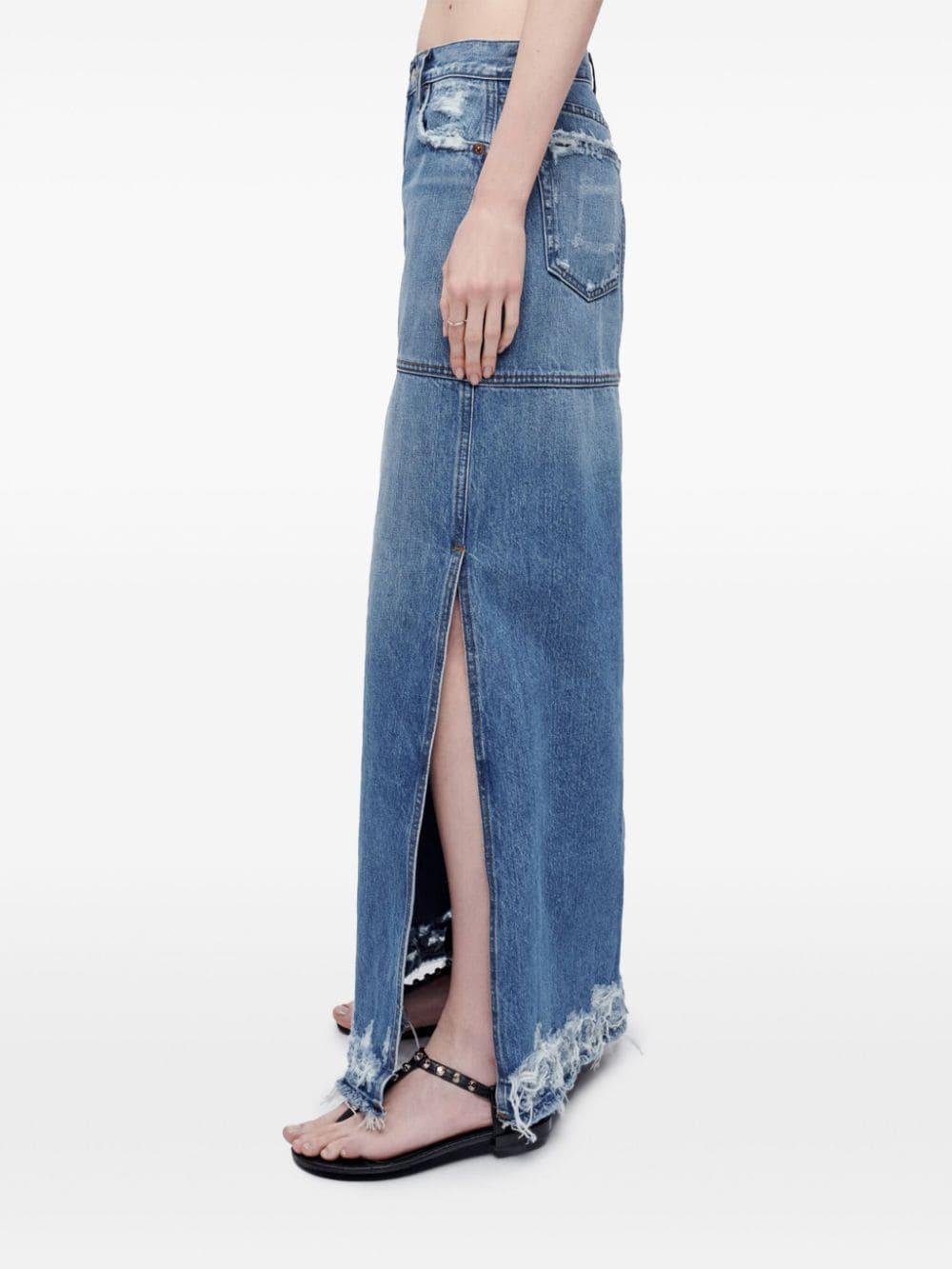 Gonna denim con vita media in blu Re/done - donna 