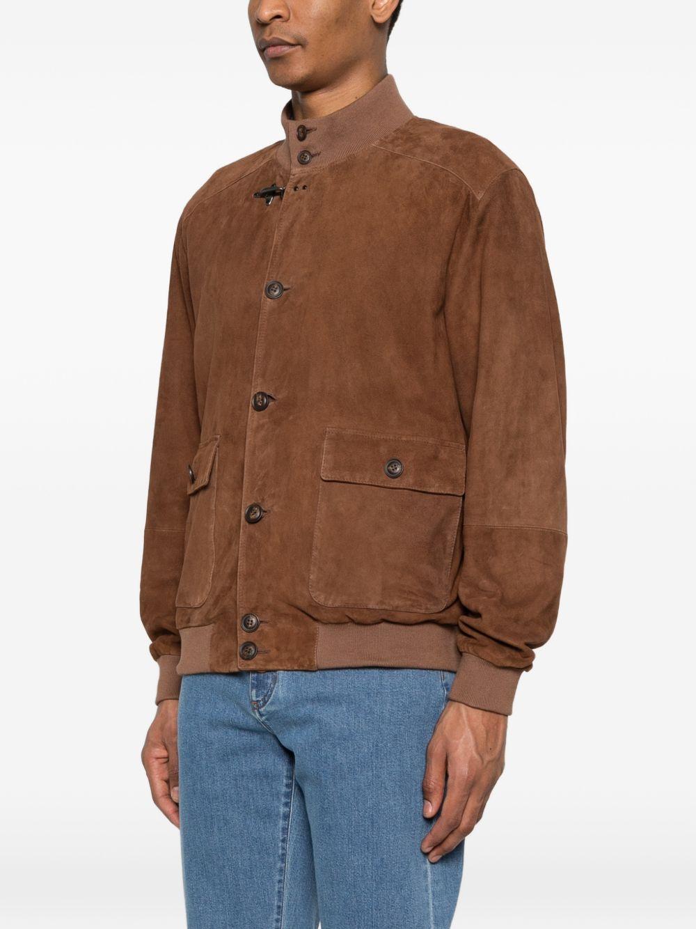 Giacca bomber in pelle in marrone Fay - uomo 