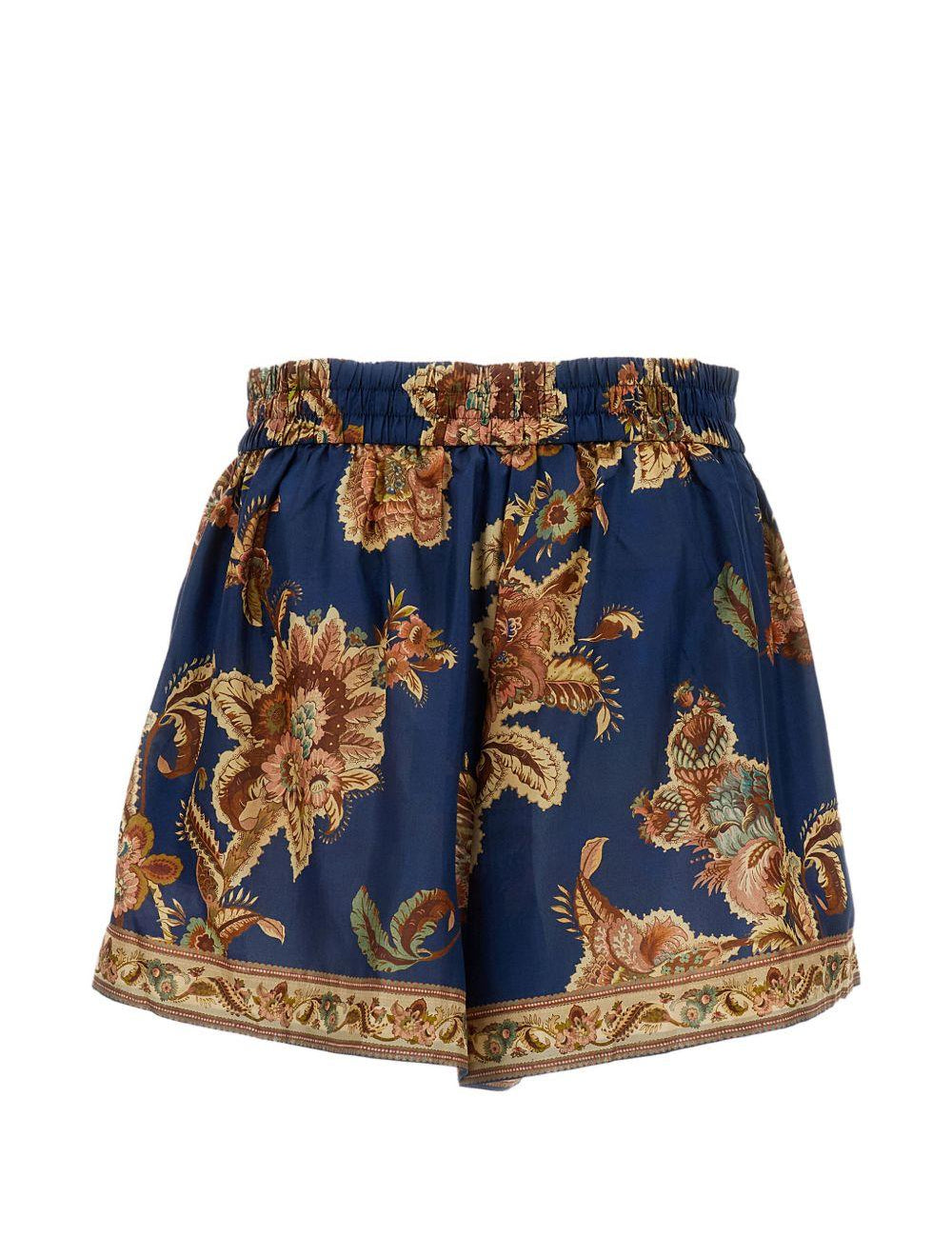 Shorts con stampa paisley aster in blu Zimmermann - donna 