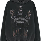 Felpa Thoroughbred con cappuccio in nero Represent - uomo 