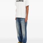 T-shirt in cotone con stampa grafica in bianco Mm6 maison margiela - uomo 