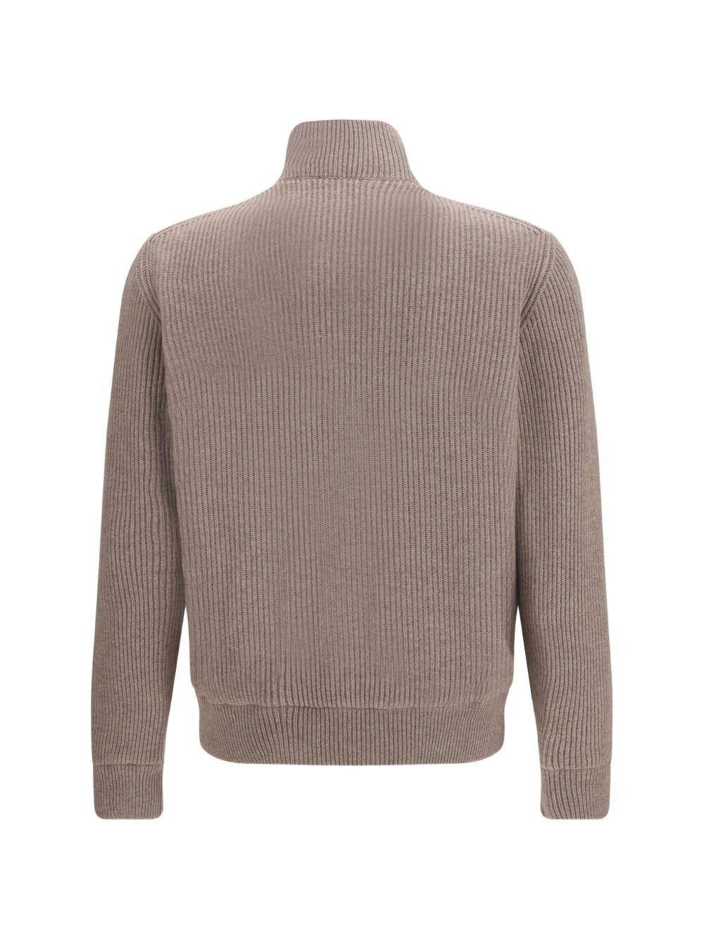 Giacca in suede a collo alto in beige 
