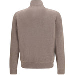 Giacca in suede a collo alto in beige 