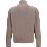 Giacca in suede a collo alto in beige 