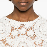 Abito midi in crochet bianco Self-Portrait - donna 