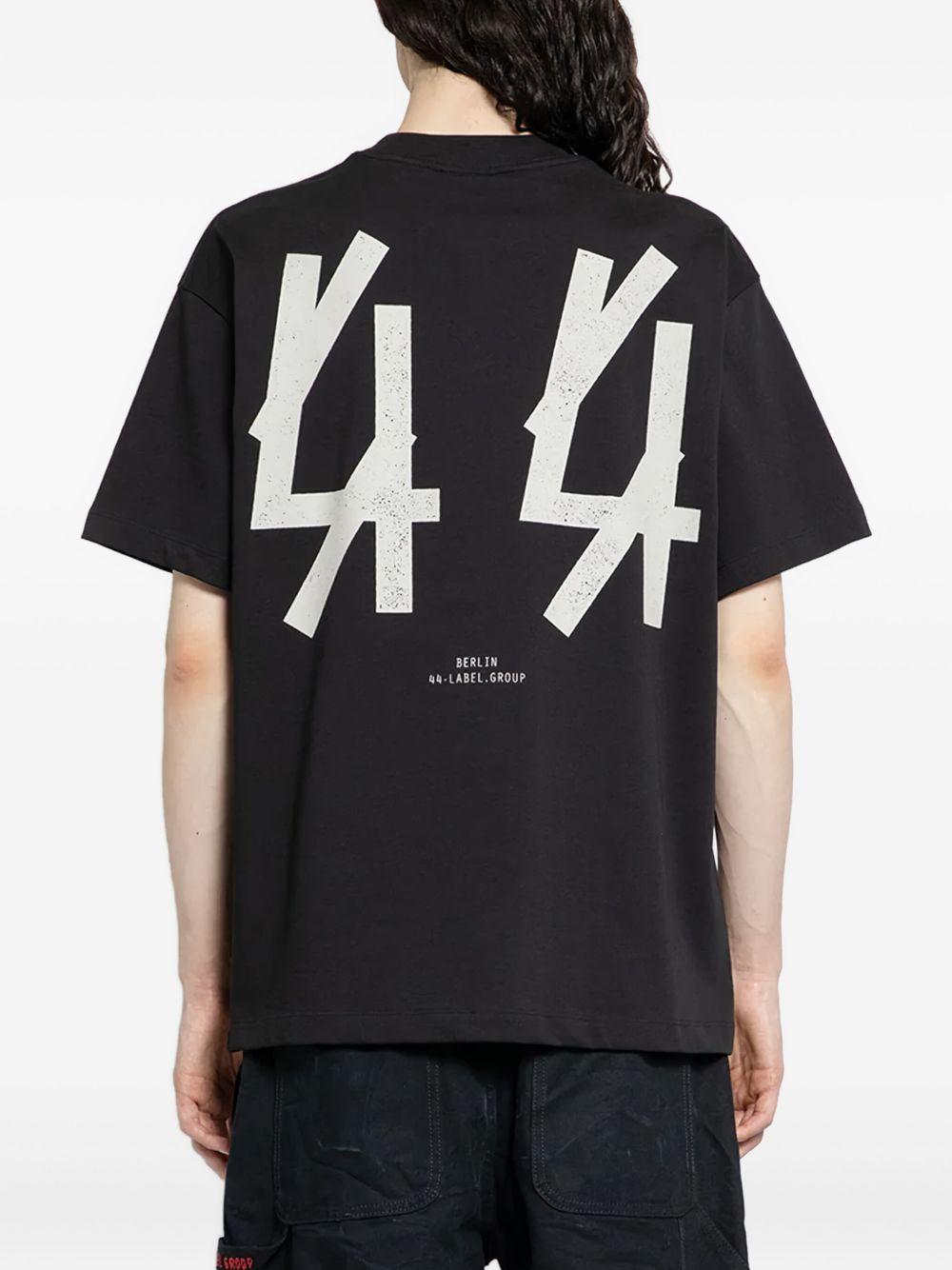 T-shirt con stampa grafica in nero 44 label group - uomo 