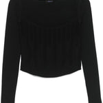 Top con motivo in rilievo in nero Mugler - donna 