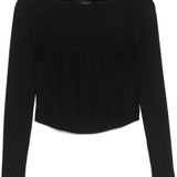 Top con motivo in rilievo in nero Mugler - donna 