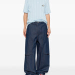 Polo a righe ricamata in azzurro Kidsuper - uomo 