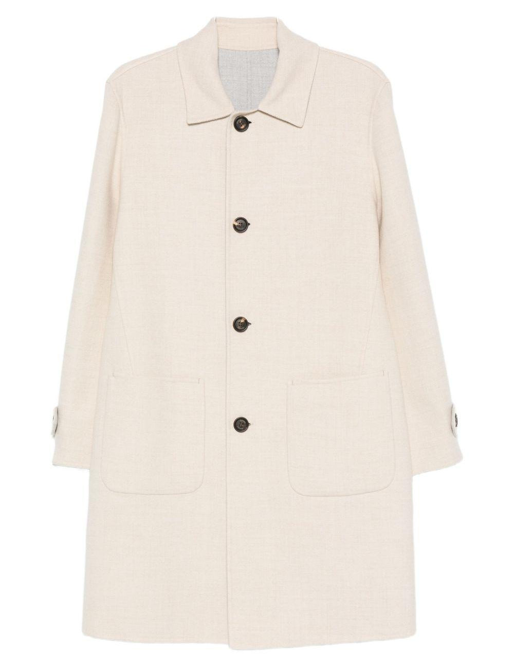 Cappotto monopetto con tasche a toppa in beige Eleventy - uomo 