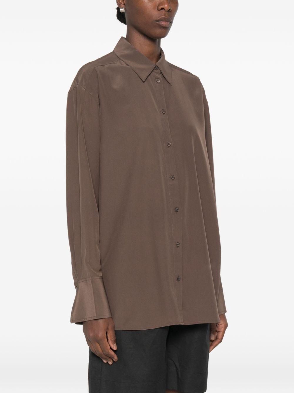 Camicia in seta in marrone 