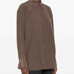 Camicia in seta in marrone 