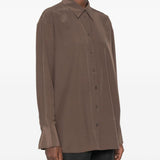 Camicia in seta in marrone 