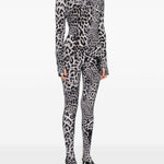 Tuta a collo alto con stampa leopardata in grigio Norma kamali - donna 