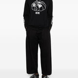 T-shirt a manica lunga stampata in nero Simone rocha - uomo 