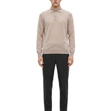 Polo in cotone grigio chiaro 