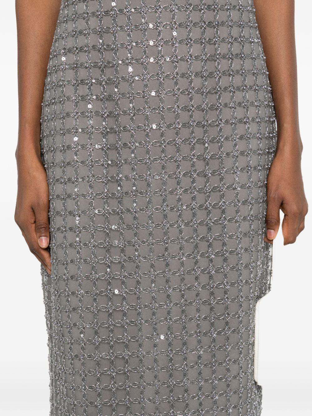 Abito lungo con decorazione in grigio Rotate - donna 