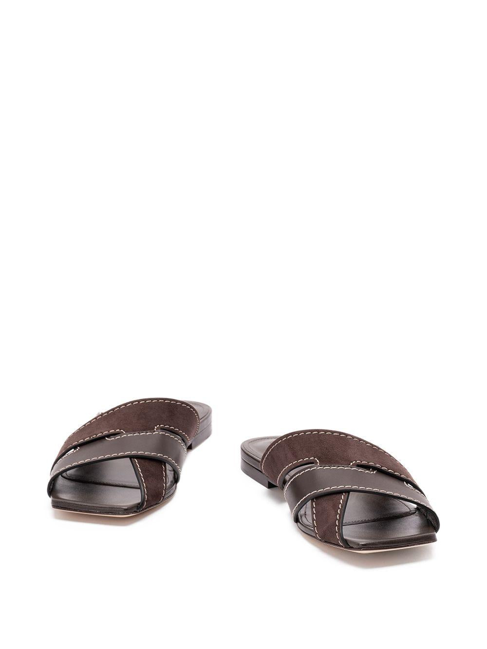 Ciabatte con fasce incrociate in marrone Tod's - donna 