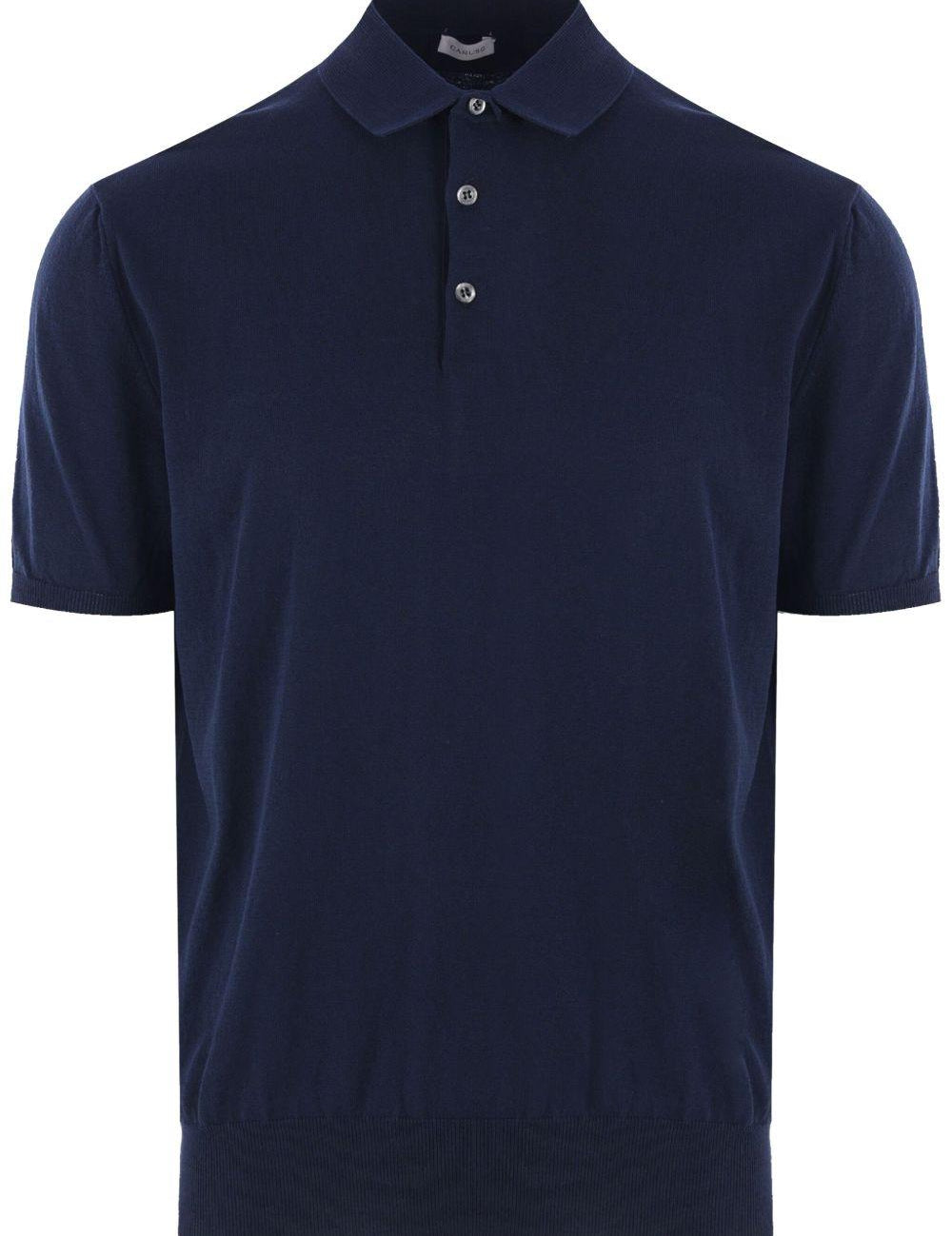 Polo in maglia in blu Caruso - uomo 