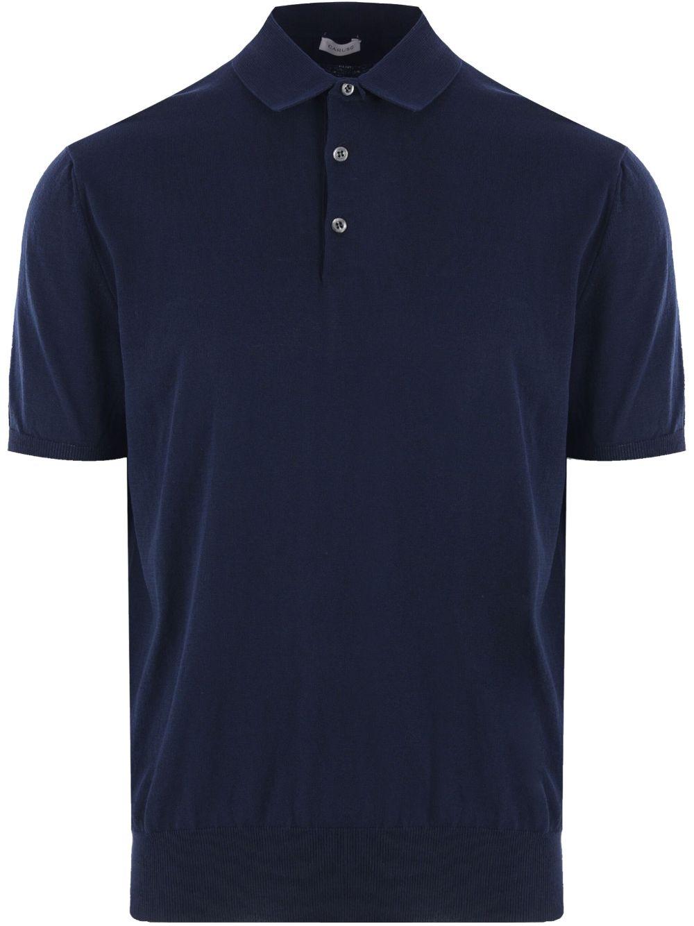 Polo in maglia in blu Caruso - uomo 
