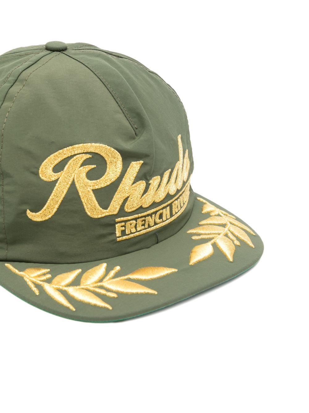 Cappello da baseball ricamato in verde Rhude - uomo 