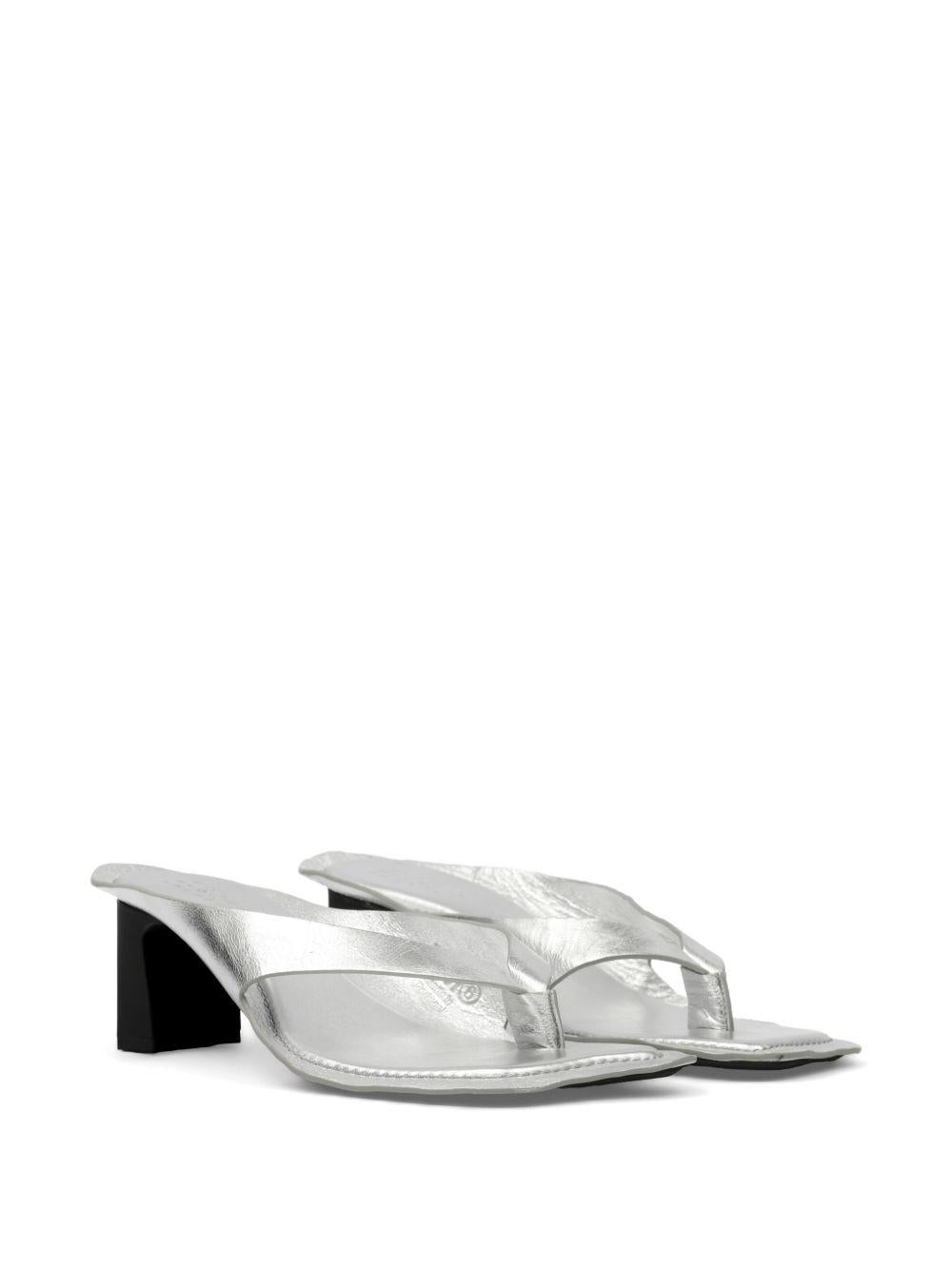 Sandali metallizzati in argento Mm6 maison margiela - donna 