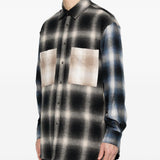 Camicia con tasca sul petto a quadri in nero Song for the mute - uomo 