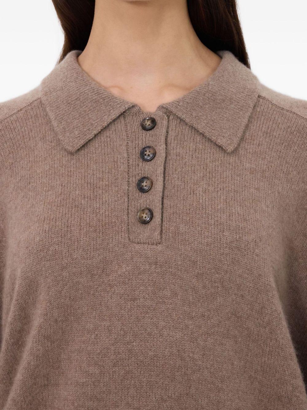Maglione Polo boxy in beige Loulou De Saison - donna 