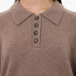 Maglione Polo boxy in beige Loulou De Saison - donna 