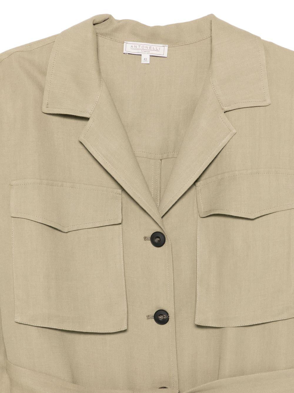 Giacca con cintura e bottoni in verde Antonelli - donna 