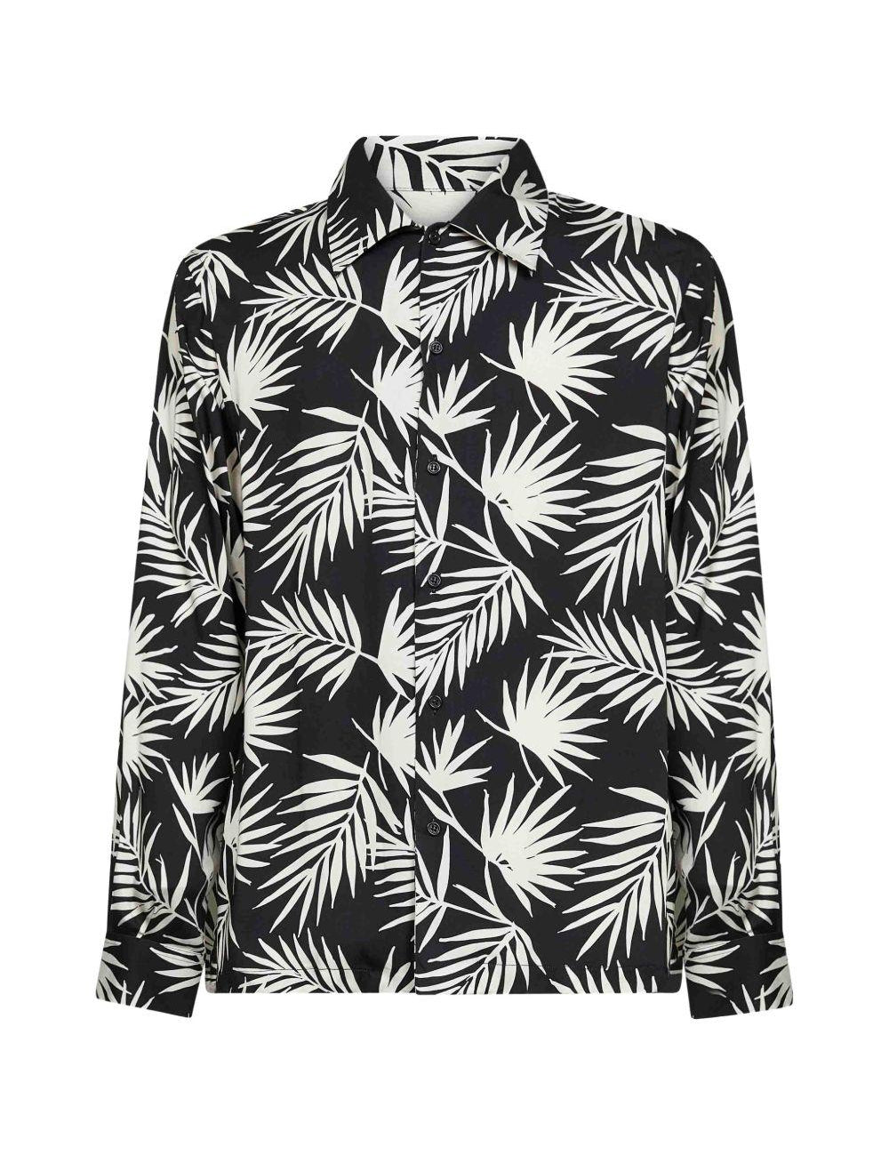 Camicia con stampa in nero Laneus - uomo 