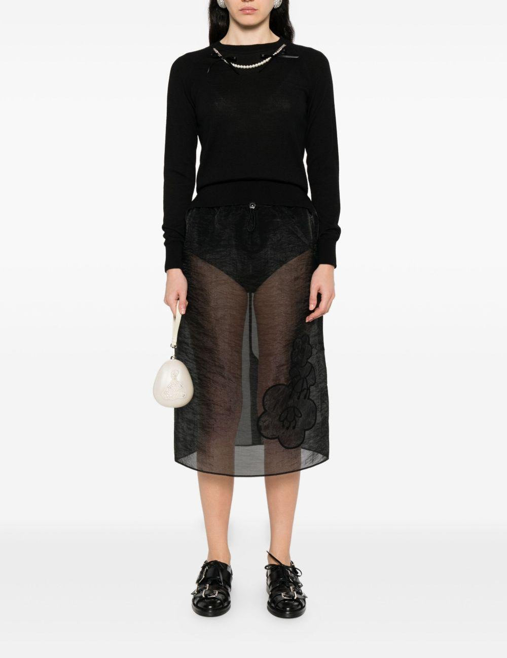 Maglione con decorazione di perle in nero Simone rocha - donna 