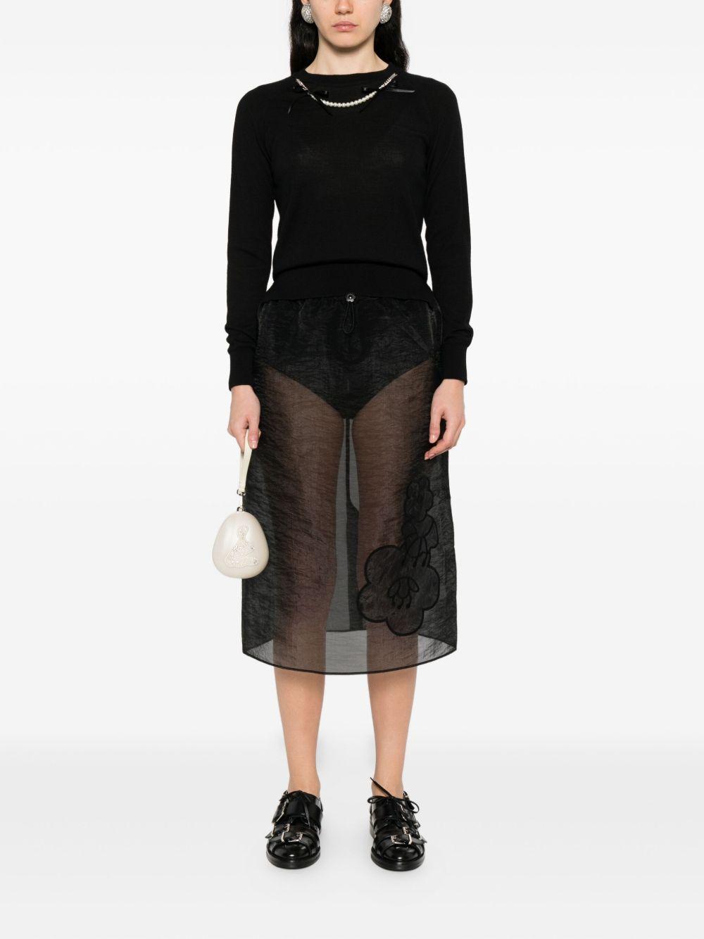 Maglione con decorazione di perle in nero Simone rocha - donna 