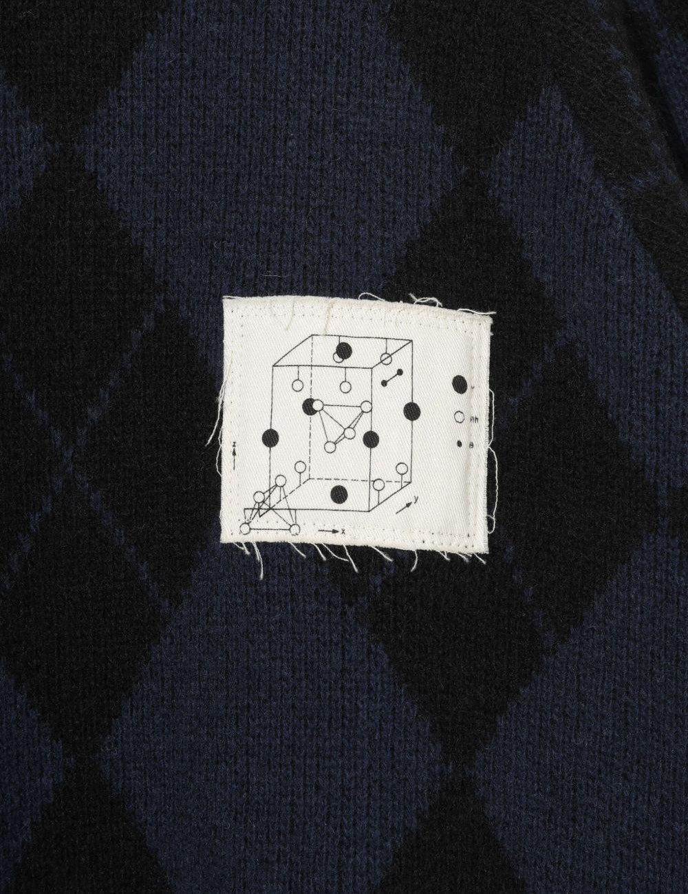 Cardigan con design a rombi in blu Undercover - uomo 